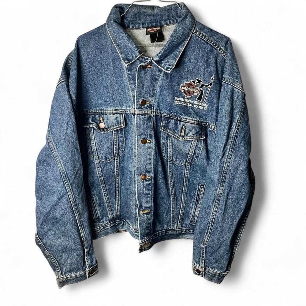 Vintage‎ Harley Davidson denim jacket Hawaii